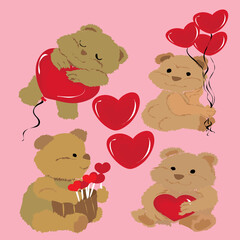 teddy bear with hearts