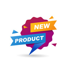 new product sign color vector illustration, Colorful new product composition with flat design 