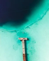 Papier Peint photo Lavable Corail vert Le lagon de Kaan Luum est situé à Tulum, Quintana Roo au Mexique