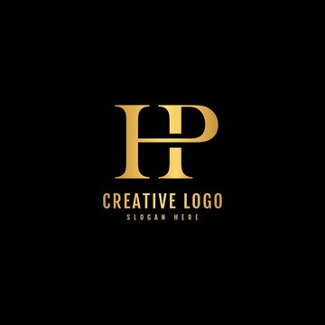 HP Combination text logotype. Minimalist letter concept. Typography for Company and Business Logo.