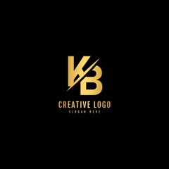 KB letter combination logo with slash concept. Typography for company and business logo.