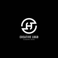Initial H Linked Circle Logo. Typography for Company and Business Logo.
