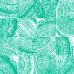 End grain wood block tree stamp