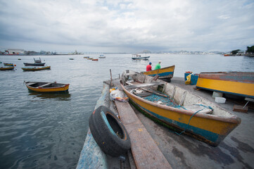 Fototapeta na wymiar Fishing boats in Rio de Janeiro