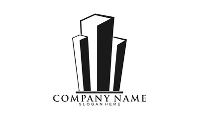 Office building vector logo