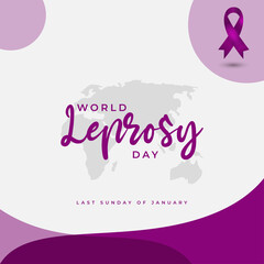 Social media post template vector of International leprosy day greeting card design