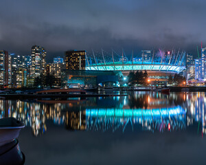city skyline at night