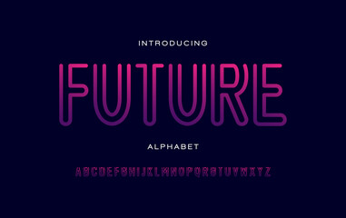 Fototapeta premium Line alphabet fonts. Typography for a design, poster, banner, etc. Vector element or template A to Z
