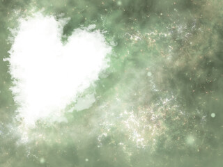 A fantastic night sky seen through the gaps in the clouds of the heart