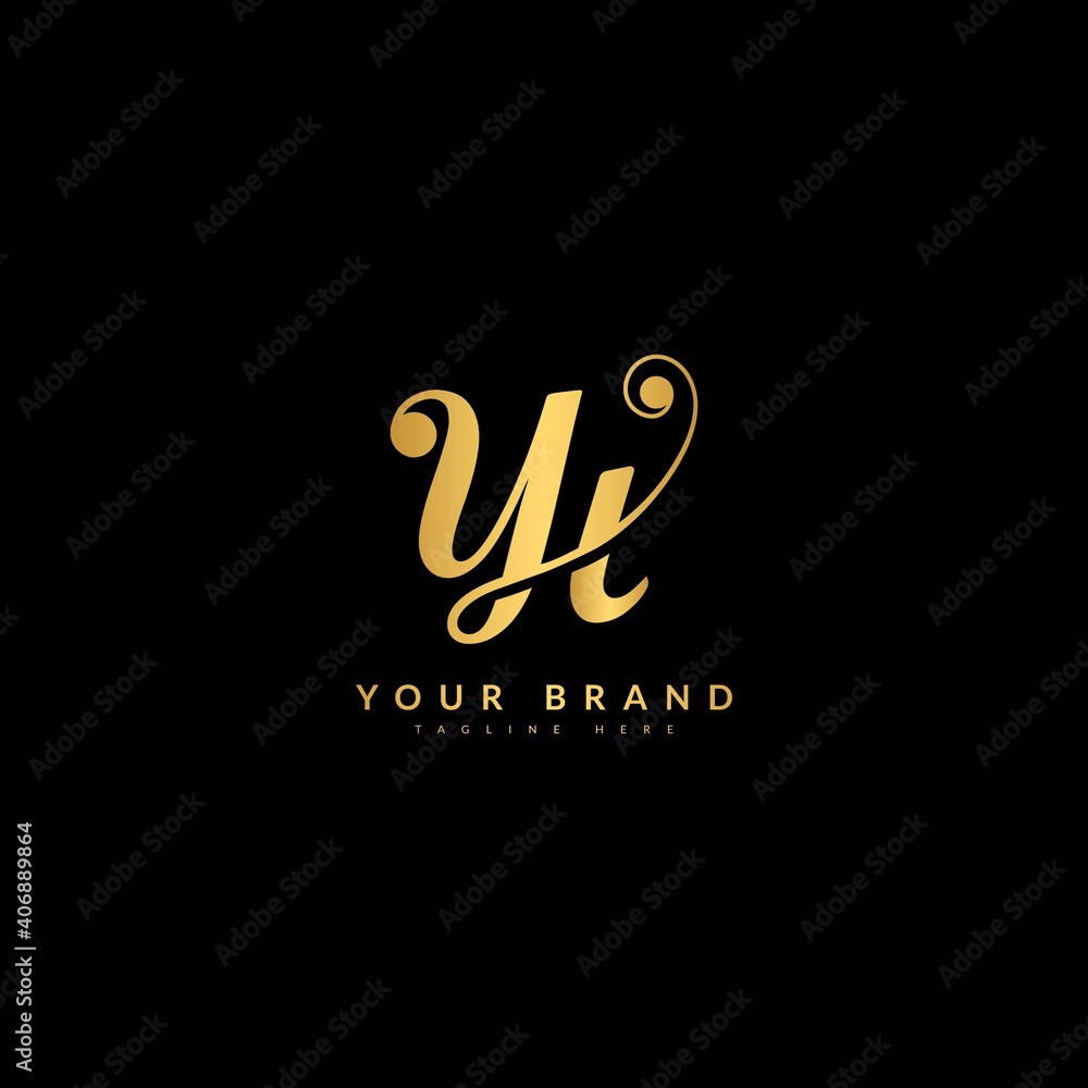 Poster Initial Letter YT, Luxury Monogram Logotype. Typography for company and bussines logo.