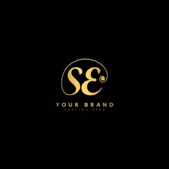 Initial Letter SE, Luxury Monogram Logotype. Typography for company and bussines logo.