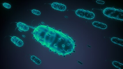 3d illustration of bacteria anatomy.