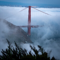 Karl the fog at Golden Gate Bridge