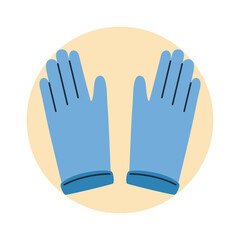 Obraz premium protective blue gloves, protection against virus and bacteria