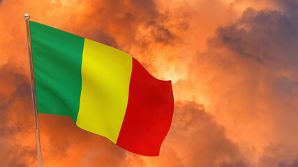 Mali flag on pole