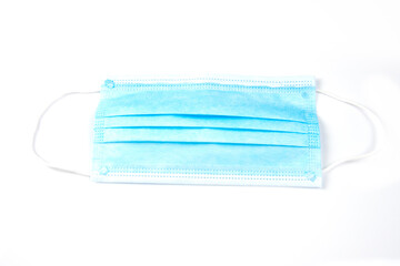 Infection medical mask isolated on background for text or note corona virus prevention
