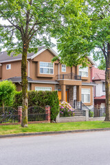 Fragment of a house with nice outdoor landscape in Vancouver, Canada. 