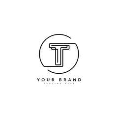 T initial minimalist line logo. TT monogram letter for company and business logo.