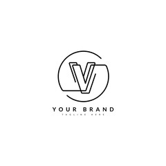 V initial minimalist line logo. VV monogram letter for company and business logo.