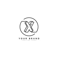 X initial minimalist line logo. XX monogram letter for company and business logo.