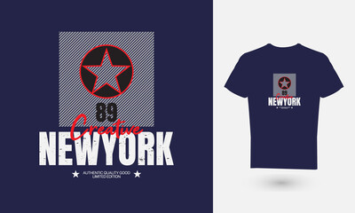 Vector illustration of text graphics, NEWYORK. suitable for the design of t-shirts, shirts, hoodies, etc. - obrazy, fototapety, plakaty