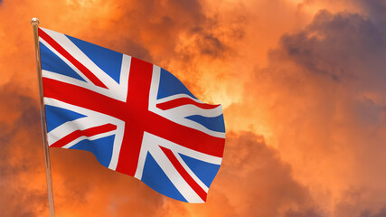 United Kingdom flag on pole