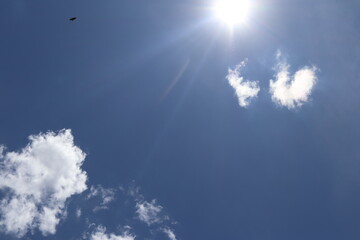 Foto do Cêu com Sol - Nuvens