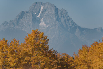 teton national park mountain peaks glaciers in the fall