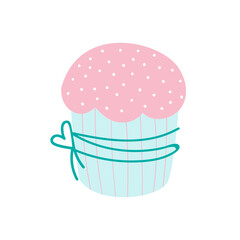  Easter cake isolated on white background. Vector illustration in doodle style