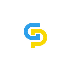 combined G P Letter logo. initial based icon design