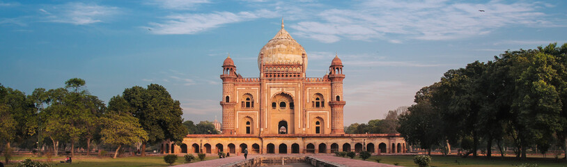 Fototapeta na wymiar Safdarjung's, a popular tourist spot, was built in 1754 in the memory of Safdarjung Tomb who was the Prime Minister of India during the reign of Ahmad Shah Bahadur.