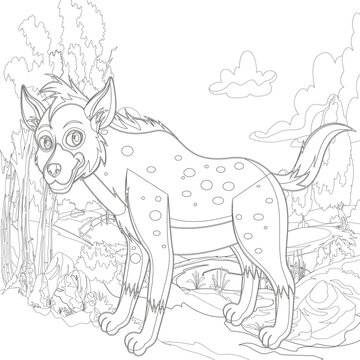 Adult coloring page,book a cute isolated dog,image for relaxing.Zen art style illustration.
