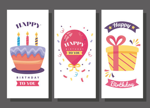 happy birthday banners with cute decoration