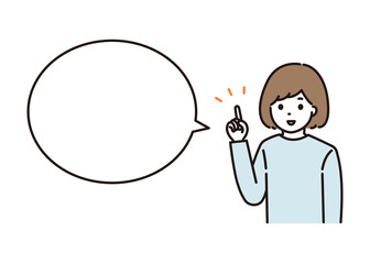 女性  笑顔 ポイント イラスト 吹き出し