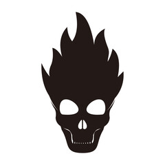 fire skull icon vector illustration sign