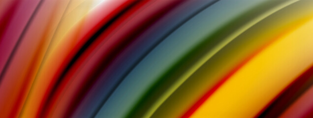 Obraz premium Abstract Background. Smooth flowing lines, blurred waves, rainbow color style stripes. Vector illustrations for covers, banners, flyers and posters and other