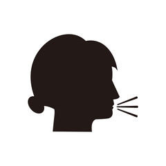 Speaking woman icon vector illustration sign