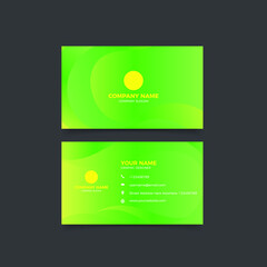 Green elegant business card template. Eps10 vector illustration.