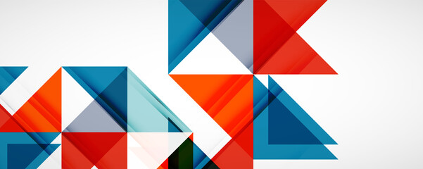 Geometric abstract background. Techno color triangle shapes. Vector illustration for covers, banners, flyers and posters and other designs