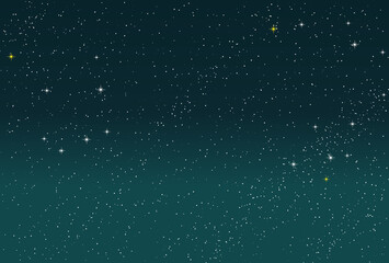 galaxies, starry sky, star, cool, vector illustration, graphic, card size ratio, web banner, web header, green, white, blue, yellow, gold, silver, background,	