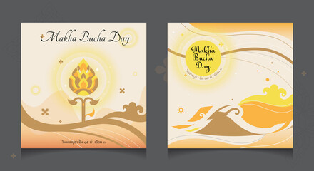 Makha ฺBucha day illustration Vector design
