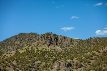 Fototapeta na wymiar landscape with blue sky and clouds montana desert landscape
