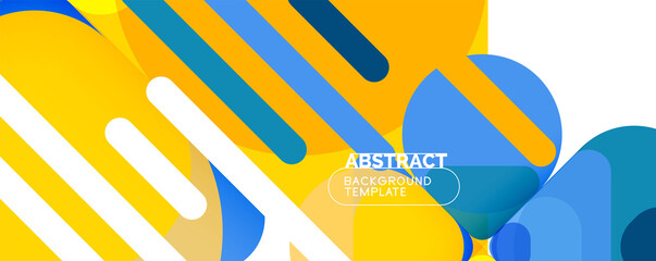 Modern geometric round shapes and dynamic lines, abstract background. Vector illustration for placards, brochures, posters and banners
