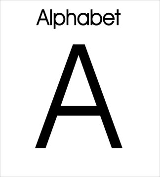 alphabet A with white background