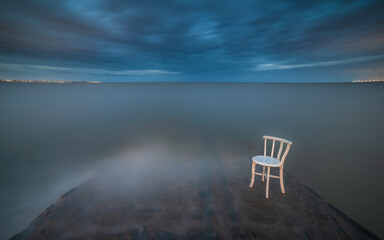 Chair sitting in the sea
