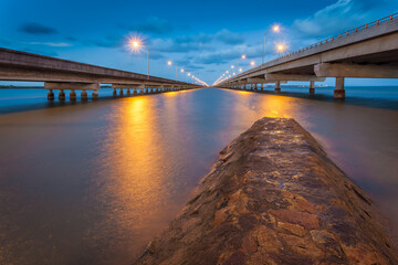 a pier between two bridges