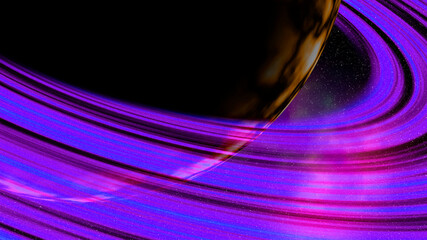 Beautiful space background. Yellow abstract Saturn © Александр Ковалёв