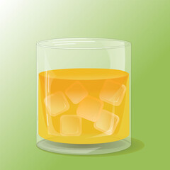 Glass of orange juice with ice