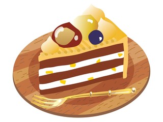 マロンのショートケーキのイラスト