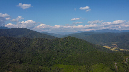 Aerial view mountain landscape from  Bo Kluea, Nan, Thailand